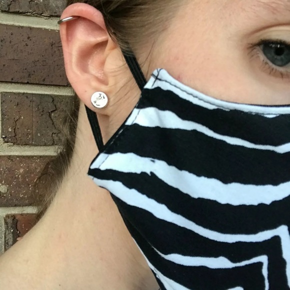 Black Cotton Face Mask Elastic Ear Loop Soft Fabric Gothic Cosplay Handmade Mens - Picture 6 of 7